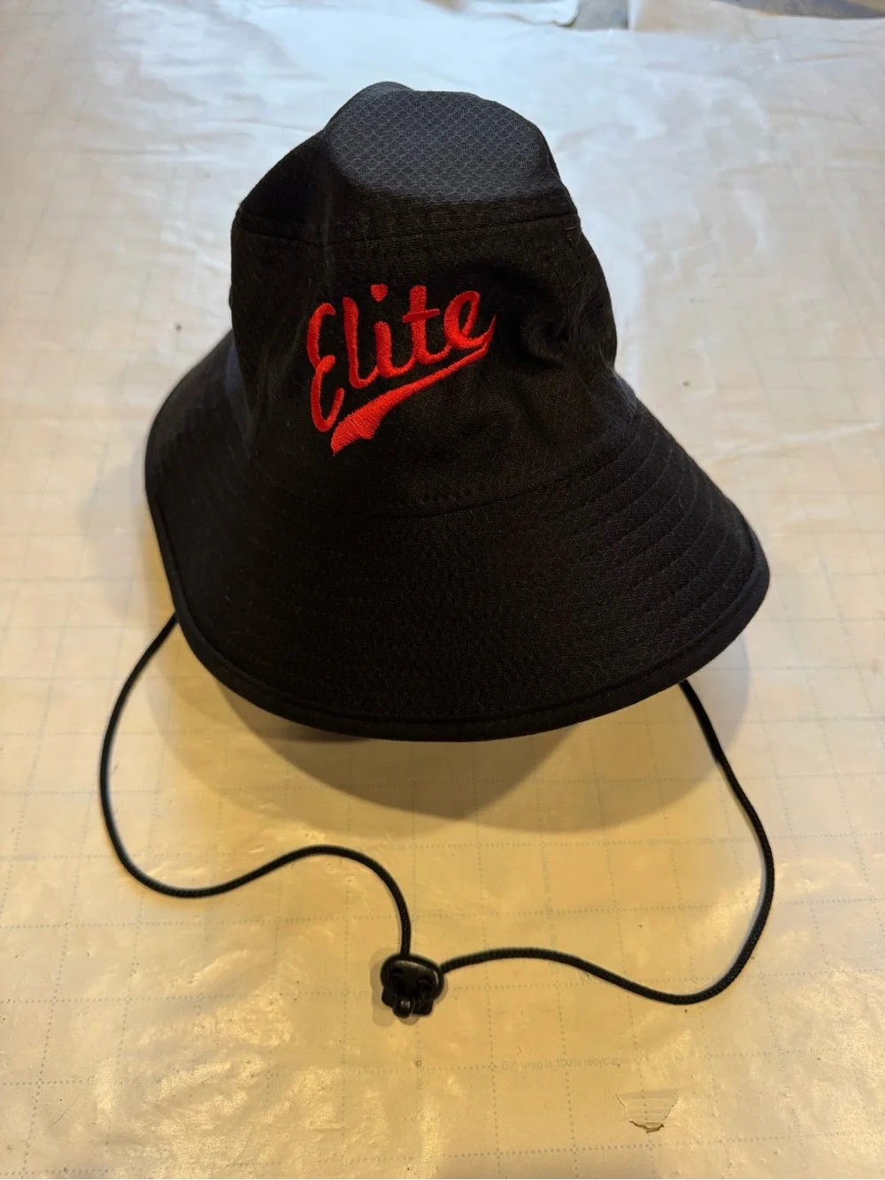 New Era Kids Black Bucket Hat with Red 